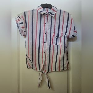 Red, White & Blue Short Sleeve Top - L
